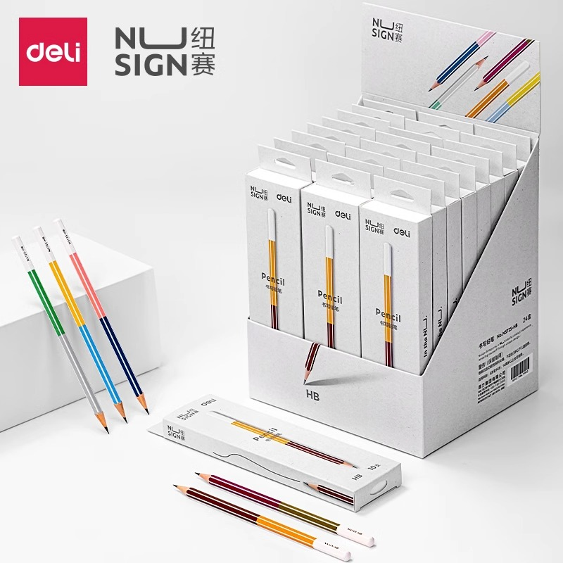 得力纽赛小绿杆铅笔撞色NS725-HB/2B抽条书写幼儿园彩色素描绘画,文具电教/文化用品/商务用品,铅笔/自动铅笔,淘宝优惠券,粉丝福利购,淘宝优惠卷