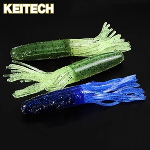 日本K牌软饵鱿鱼型管型虫Salty Core黑坑路亚假饵竞技鲈饵Keitech