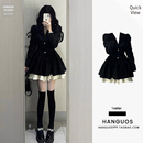 小香风西装 连衣裙小个子高级感气质收腰公主蓬蓬裙约会穿搭小黑裙