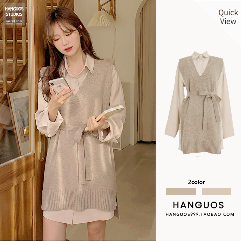 茶歇法式炸街连衣裙矮个子ins风