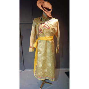 蒙古风传统蒙古袍男款春季民族风长袍日常汉服套装