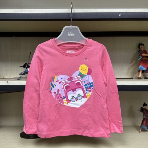 班尼路童装秋装新品女童纯棉亲肤舒适超级飞侠圆领长袖82803218
