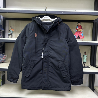 Baleno班尼路秋冬款海虎里加绒加厚连帽棉服棉衣男潮流纯色休闲