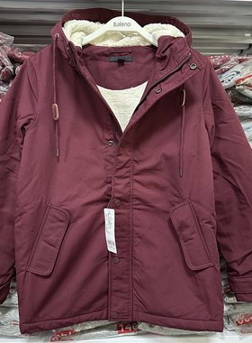 班尼路男装秋冬时尚加绒连帽多口袋夹克羊羔绒长袖外套男88837570