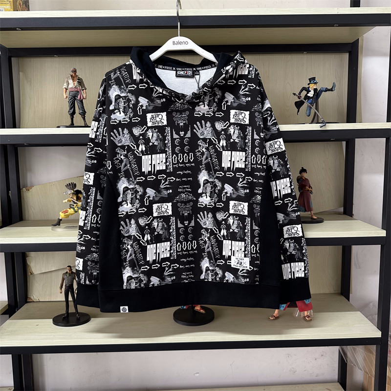班尼路海贼王秋季新品男装  青少年时尚连帽印花长袖卫衣16931008