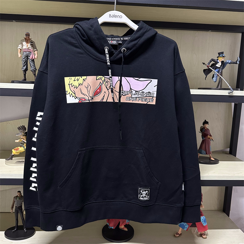 班尼路海贼王秋冬新品男装青少年时尚加薄绒印花长袖卫衣16931007