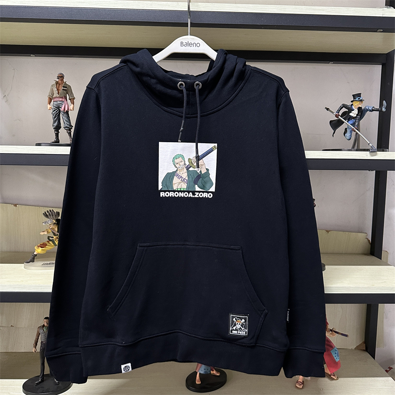 班尼路海贼王秋冬新品男装 青少年加绒连帽印花长袖卫衣16831018