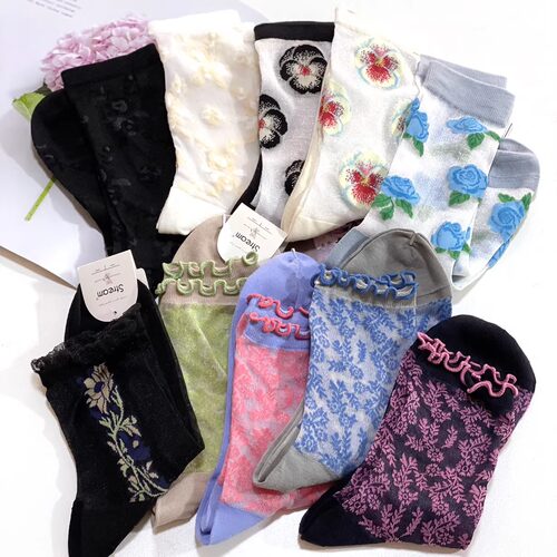 日单春夏女袜玻璃丝中筒袜