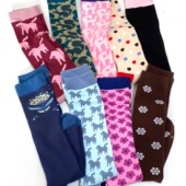 仔 GAI上最靓 欧美单花哨毛巾底小腿袜女袜棉袜中筒袜棉袜秋