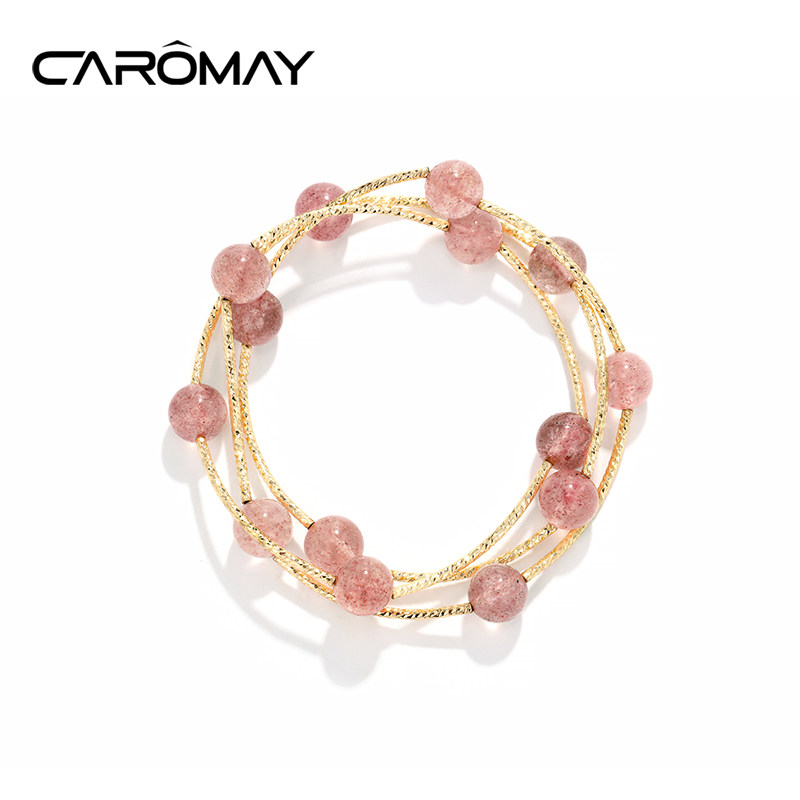CAROMAY樱花粉系列两戴手链女ins小众设计高级轻奢手镯送闺蜜饰品
