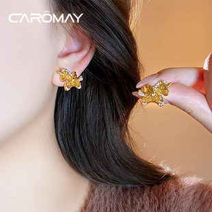 卡洛美橙梦独角兽耳环女小众独特漂亮耳钉生肖马本命年小飞马耳饰