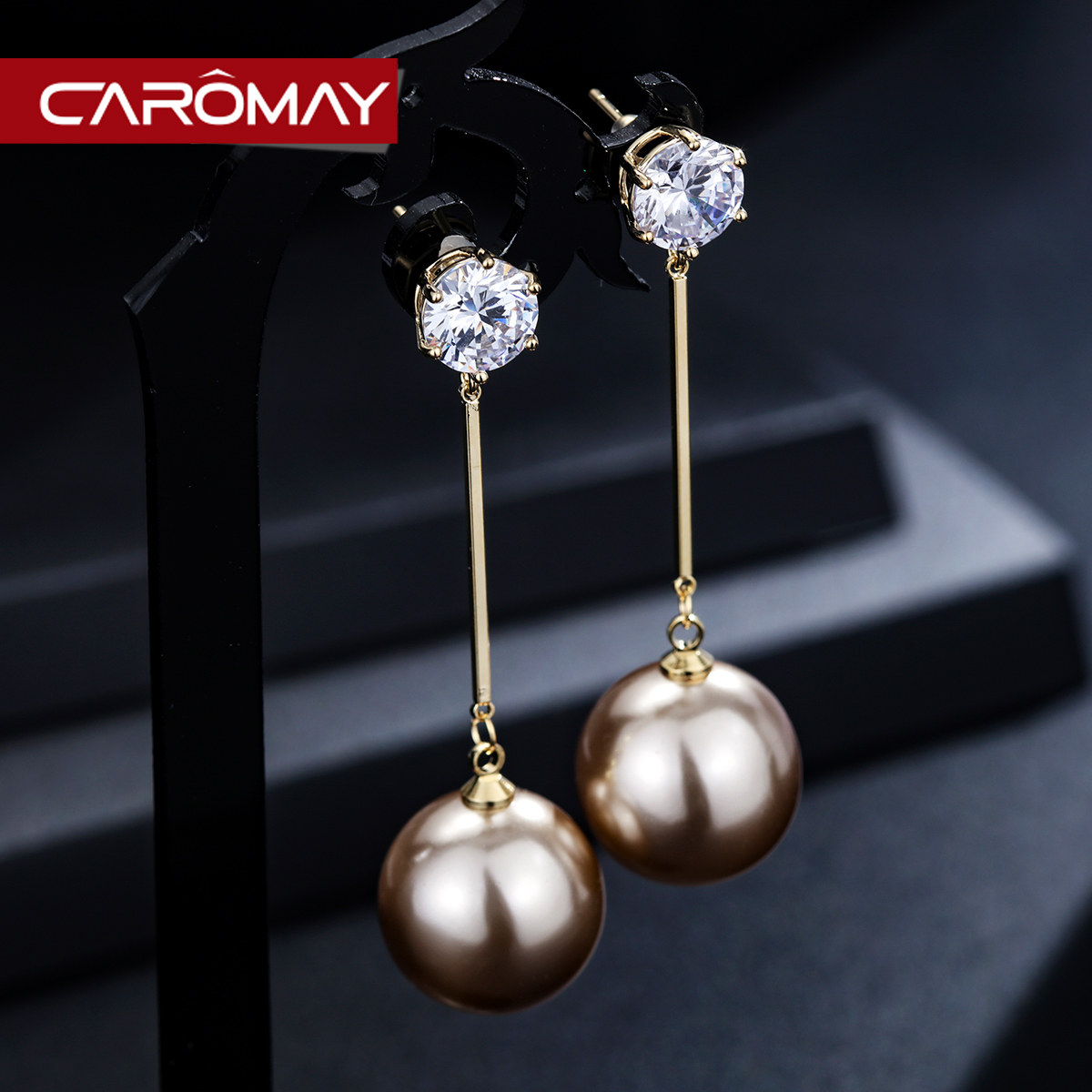 简约夸张个性流苏耳环女925银针韩国网红长款耳坠仿珍珠气质耳饰