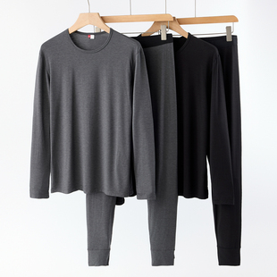 打底纯色舒适贴身款 Y女士磨毛套装 长袖 圆领长裤 衣服 保暖秋衣秋裤