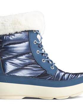 海外代购SPERRY女士时装靴防水缓震系带短筒冬季户外雪天通勤