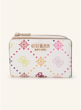 海外代购GUESS女士短款钱包零钱收纳卡片存放拉链款印花日常通勤