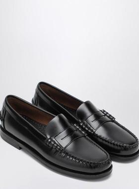 代购Sebago仕品高女士乐福鞋透气轻便软底耐磨黑色圆头皮革鞋底