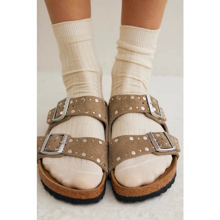 海外代购Birkenstock女士一字拖透气防滑厚底双带夏季日常