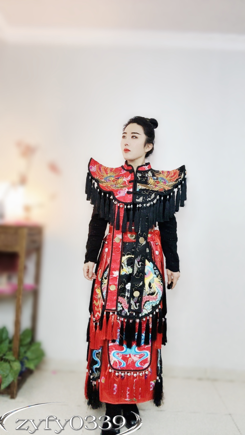 东北撒满大神二神仙家披肩民间艺术战裙战袍跳神服装手工战裙战袍