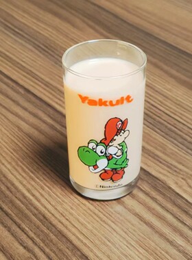日本yakult养乐多任天堂Nintendo耀西幺西玻璃杯牛奶杯昭和中