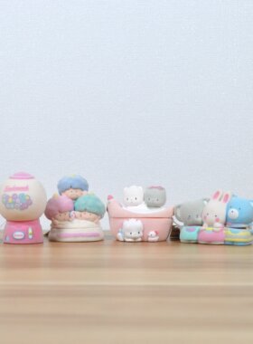 日本三丽鸥Sanrio小奶猫 BB猫双子星樱桃兔植绒戒指盒爆款玉桂狗