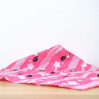日本pingu企鹅家族粉色系手帕餐边布筷子