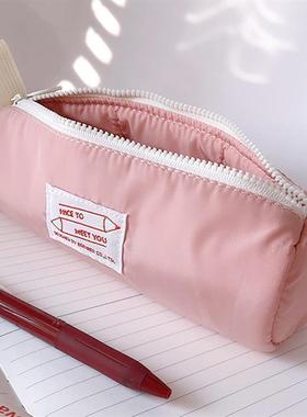 七明治笔袋ntmy日系初高中生奶蓝色大容量三明治文具盒冶简约笔包