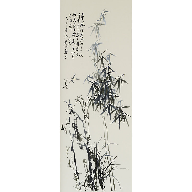 苏绣刺绣diy套件初学 针迹扫描 水墨竹子 入门材料包零基础绣花图