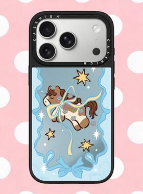 磁吸MagSafe蓝色蝴蝶结丝带小马驹适用iphone17pro手机壳16promax苹果15镜面14plus日韩13女Air保护套12