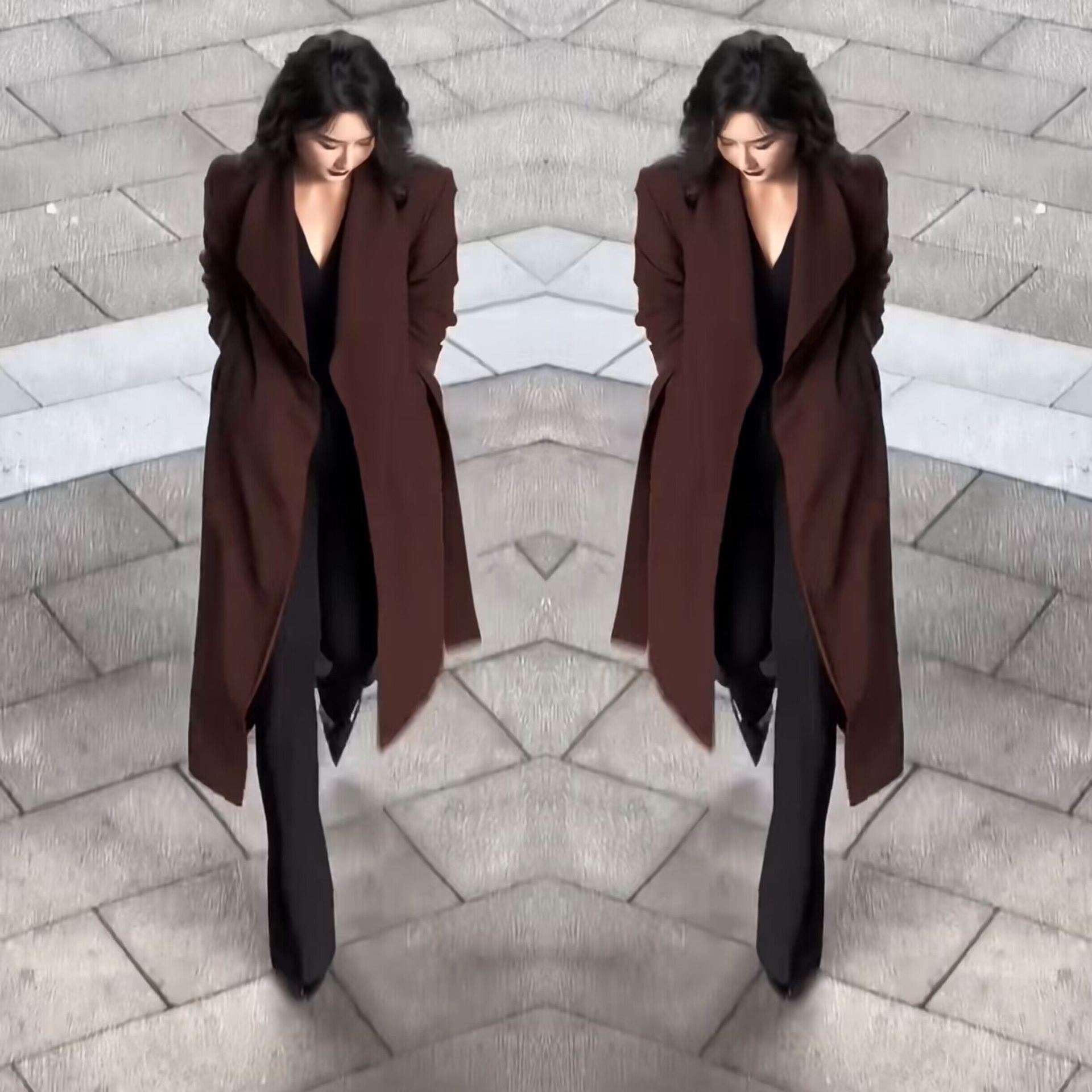 2025年大码女装赫本风御姐范气质大衣胖mm200斤洋气长款女士风衣