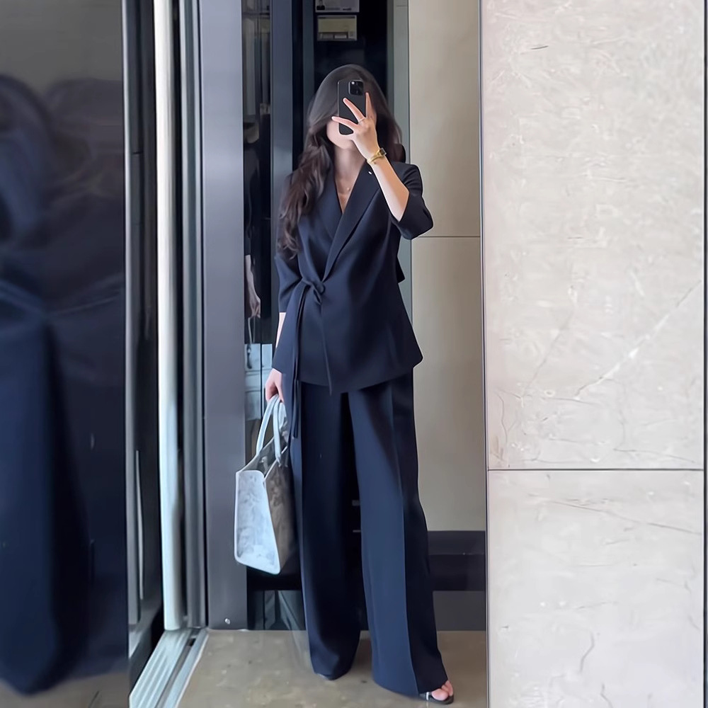 大码女装2025年职业修身两件套装