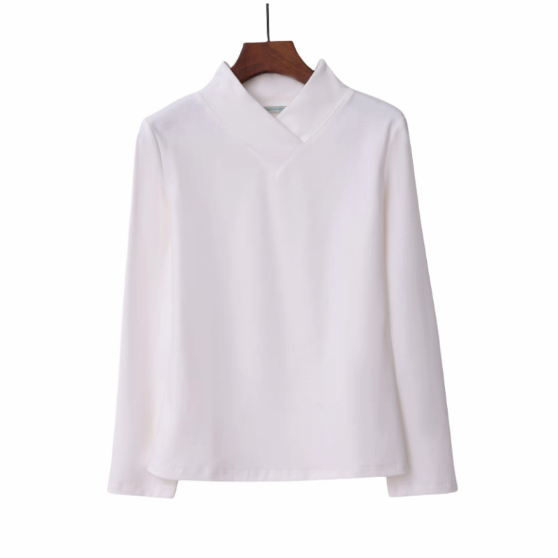 女士秋冬季内搭白色长袖T恤