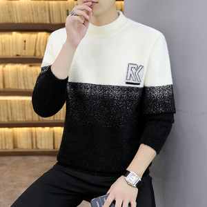 M823-P40 秋冬男士加厚水貂绒针织毛衣,男装针织衫/毛衣,星座1215-1