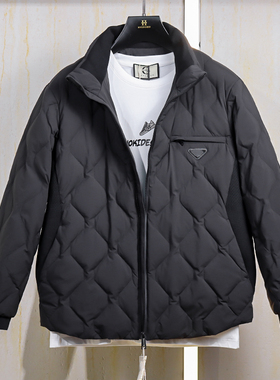 P-  冬季上新！ 男士舒适百搭潮流黑色立领简约保暖羽绒服6336