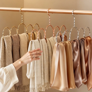 围巾收纳神器丝巾收纳丝袜衣架展示架领带皮带挂架多功能围巾架