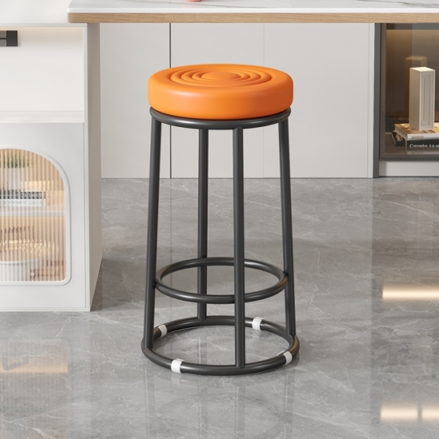 前台吧台椅高脚凳子收银台吧凳岛台椅子轻奢高级感商用铁艺酒吧椅