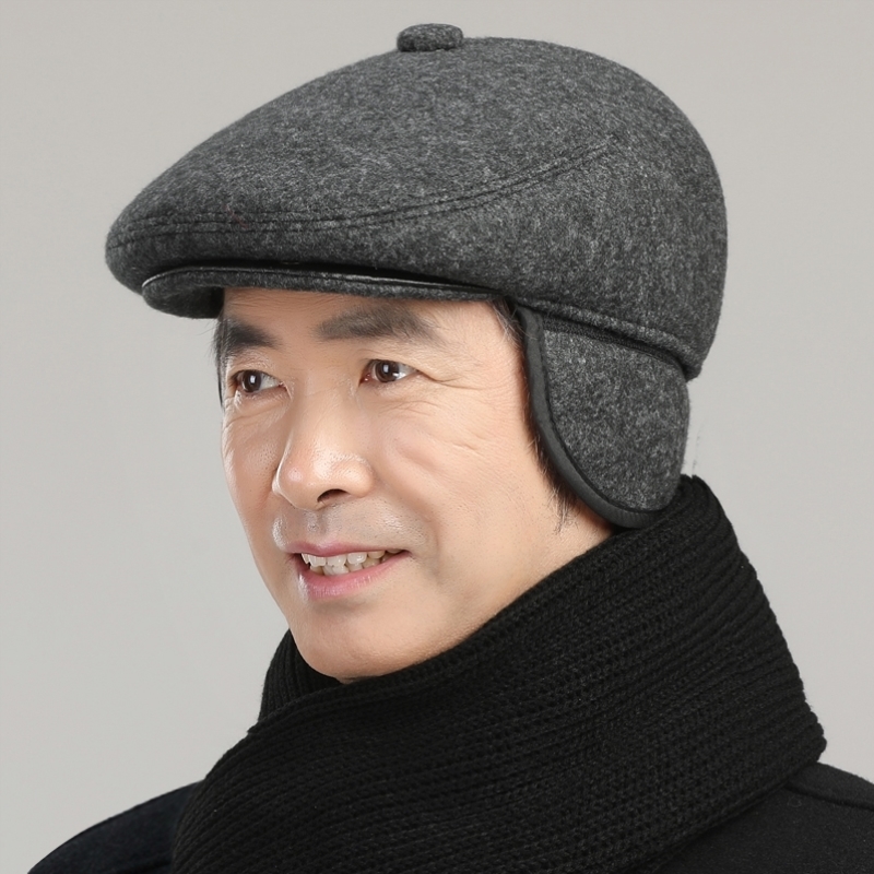 中老年人帽子男士冬季爸爸老人帽子加绒保暖抗寒爷爷老头护耳棉帽