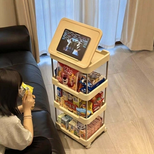 零食小推车置物架高颜值家用客厅可移动多功能可放平板架