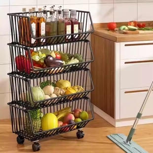 厨房蔬菜置物架菜篮子多层落地水果蔬收纳筐家用放菜架储菜新储物