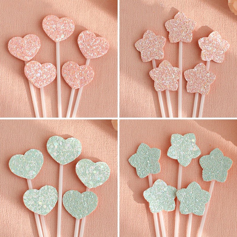 闪粉爱心星星蛋糕装饰插件儿童宝贝五角星生日蛋糕烘焙配件插卡,节庆用品/礼品,节日装扮用品,淘宝优惠券,粉丝福利购,淘宝优惠卷