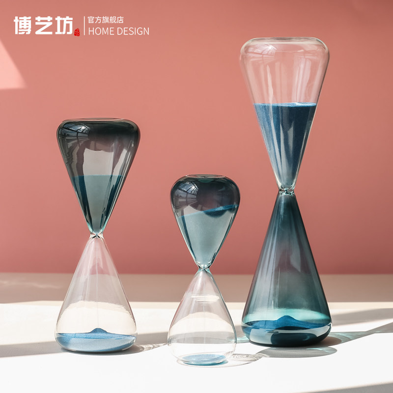 北欧轻奢彩色沙漏计时器15 30分钟 饭厅儿童创意书房桌小摆件摆设