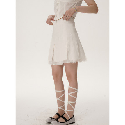 KeepBlue | 【休闲少女】夏季新款小清新拼接半身裙 纯欲高腰短裙