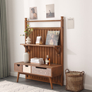 实木玄关置物架进门入户装 饰玄关柜客厅隔断小户型阳台柜子博古架