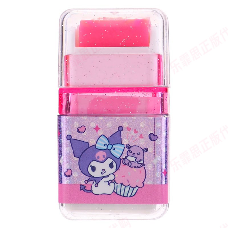香港正版三丽鸥卡通KITTY美乐蒂kuromi橡皮擦学习卡通笔型胶擦