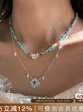 Vita Planet买手店 nescius发财小花串珠项链/发财花吊坠项链叠戴