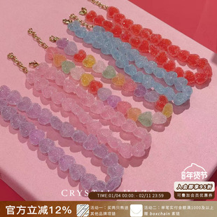 新品CRYSTAL HAZE正品 爱心糖果项链可爱小众设计挪威时尚锁骨链