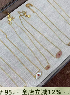 法国Bohemian Rhapsodie法式天然半宝石眼睛项链小众设计感锁骨链