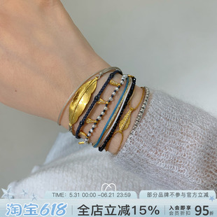 希腊Mary Gaitani 天然石串珠编绳叶子手链合集复古小众手工叠戴