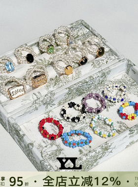现货售完无补 Vita Planet 韩国YLYL正品 彩色复古小众串珠戒指女