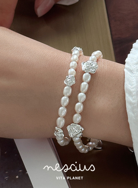 Vita Planet买手店 nescius天然珍珠玫瑰手链小众日常高级感手饰