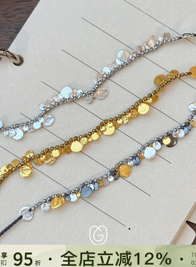 希腊MaryGaitani锤痕圆片手链